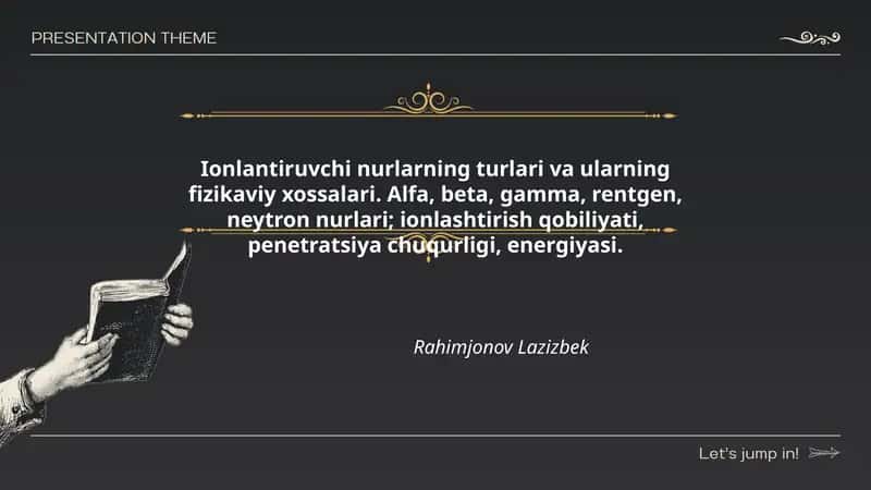 Ionlantiruvchi nurlarning turlari va ularning fizikaviy xossalari 1