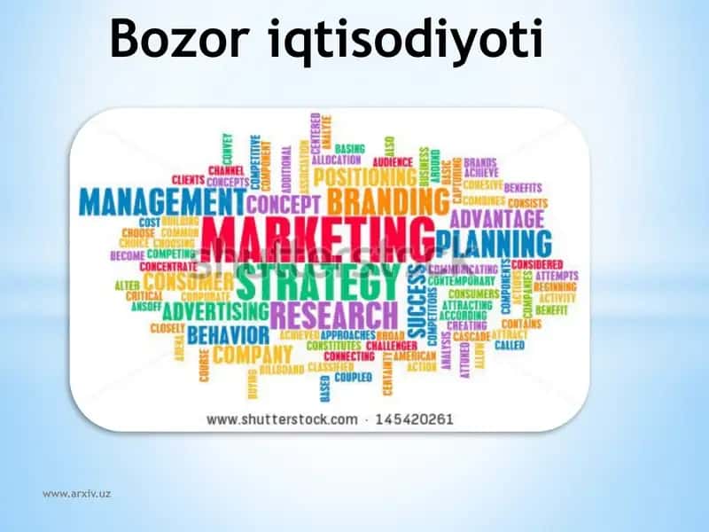 Bozor iqtisodiyoti | Iqtisodiyot fanidan 1