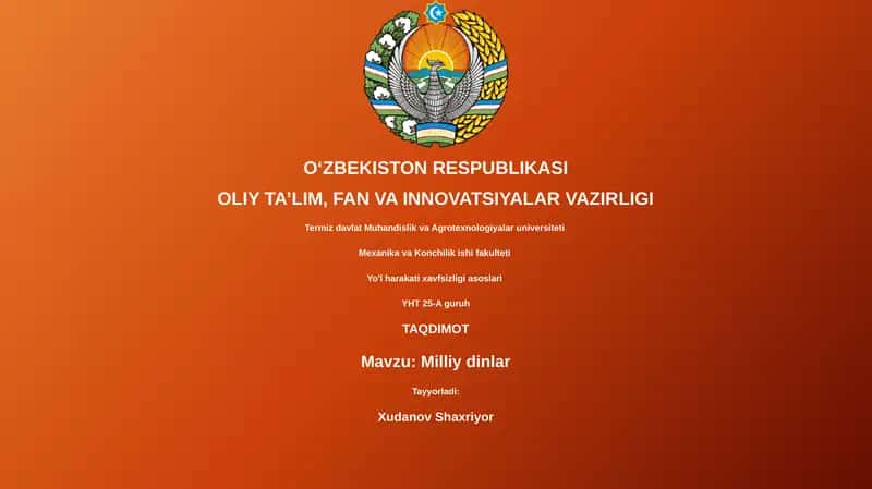 Milliy dinlar 1