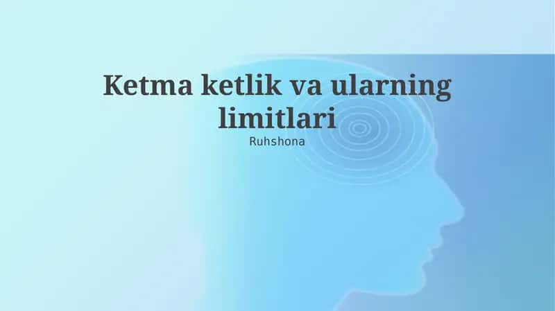 Ketma ketlik va ularning limitlari 1