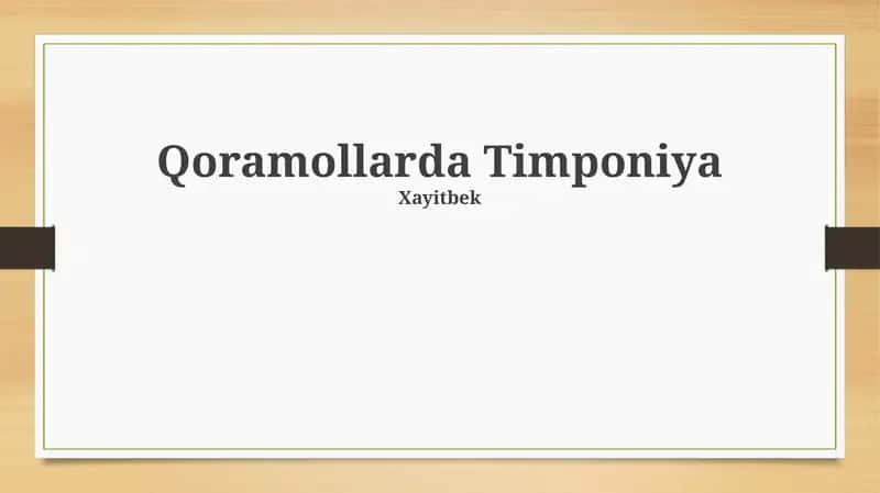 Qoramollarda Timponiya 1