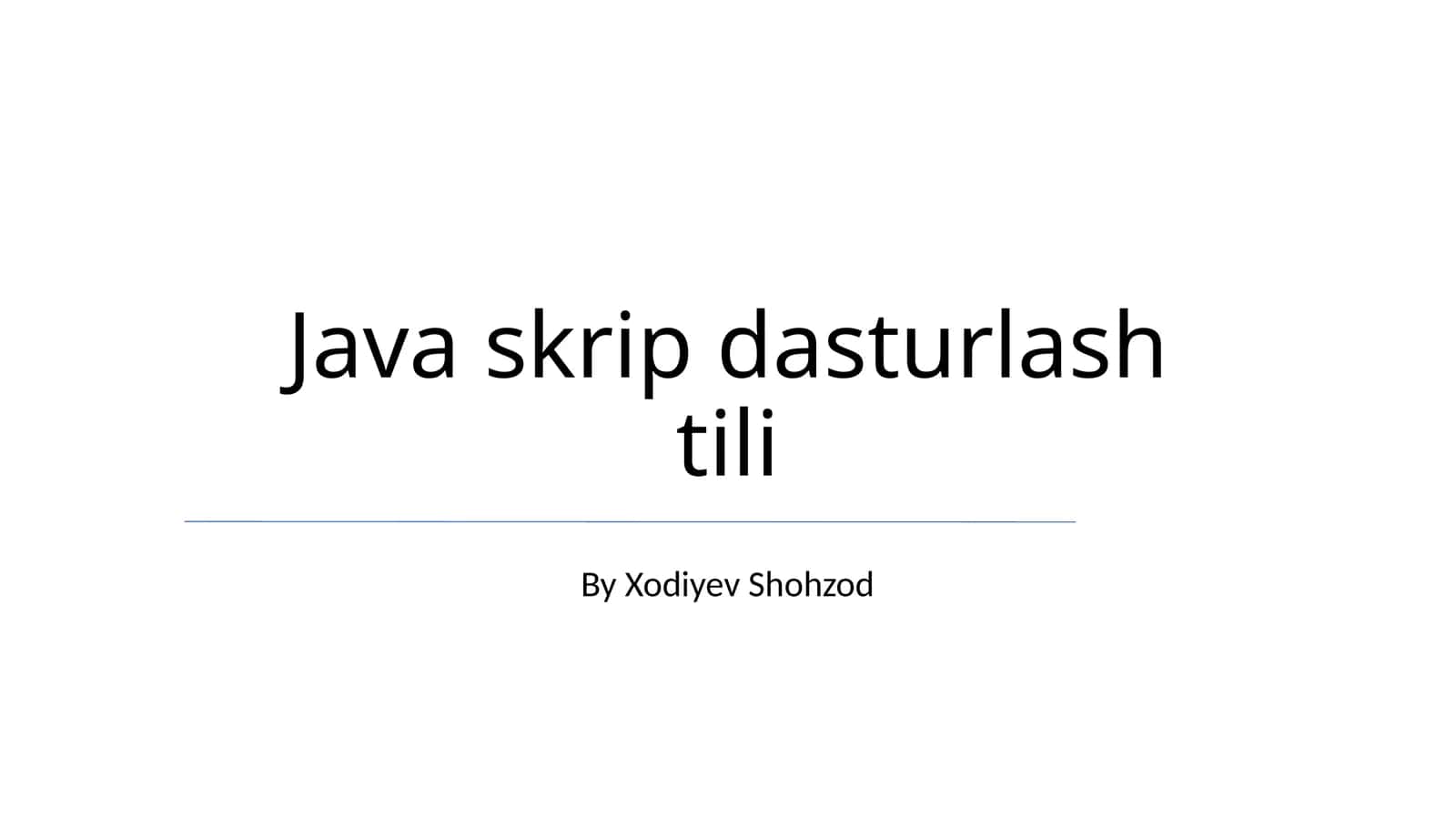 Java skrip dasturlash tili 1