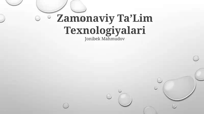 Zamonaviy TaʼLim Texnologiyalari 1