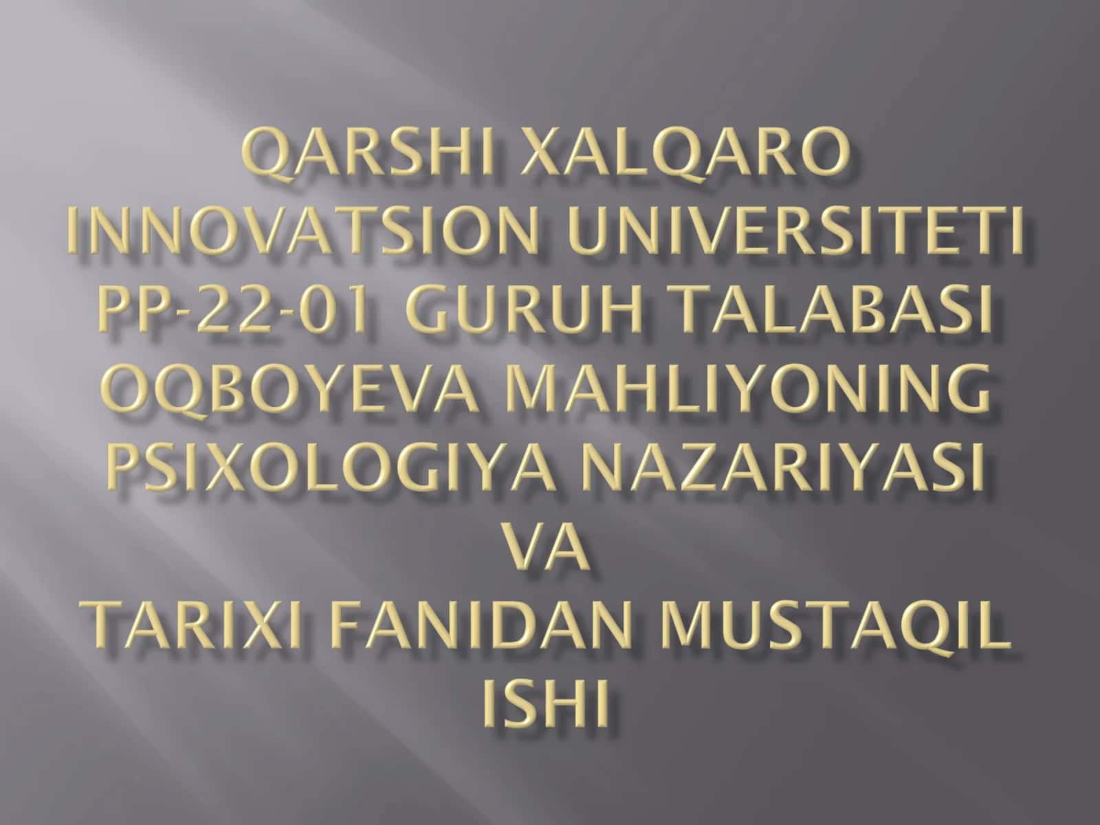 NEMIS PSIXOLOGIYASINING RIVOJLANISHI 1