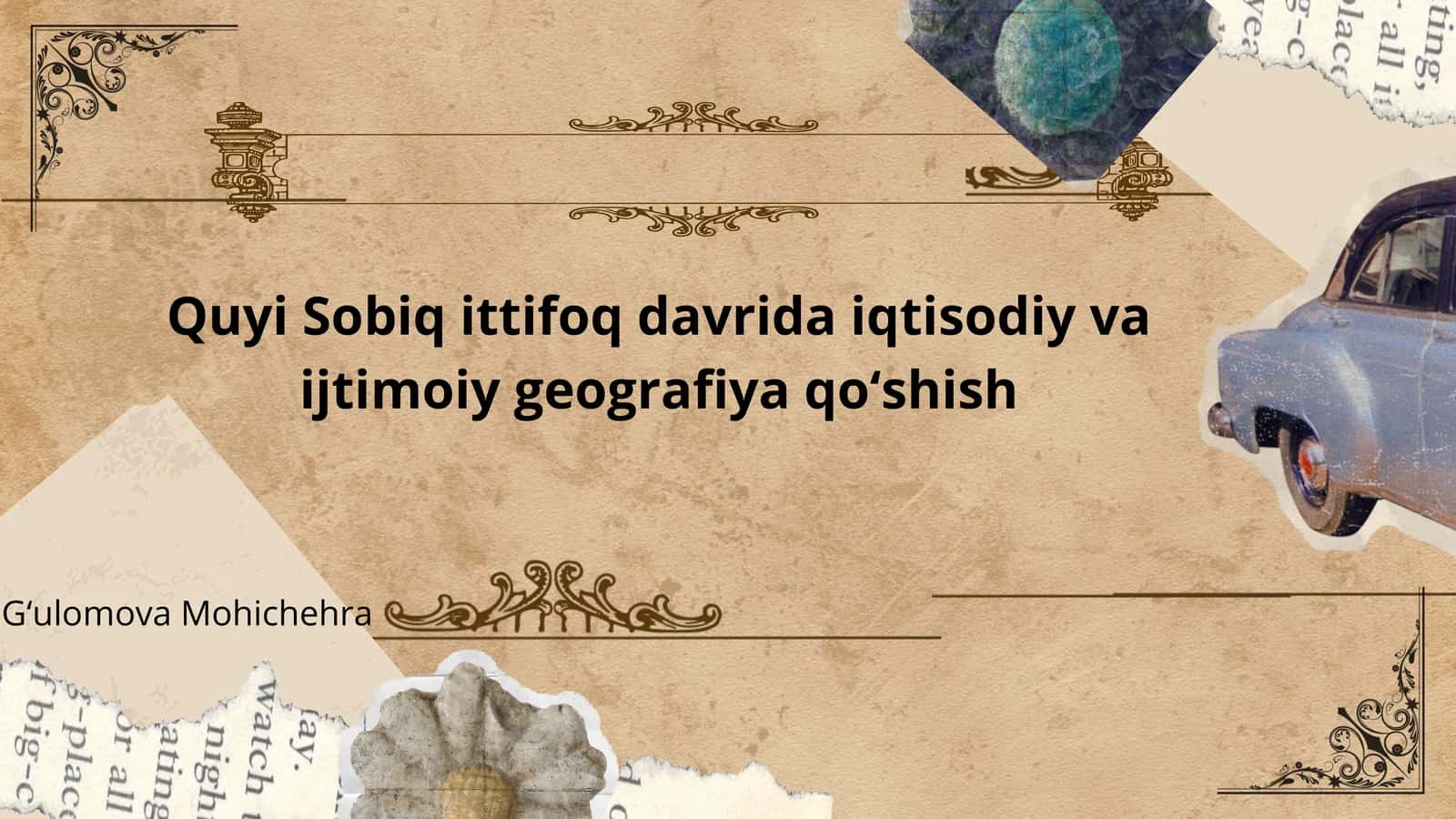 Sobiq ittifoq davrida iqtisodiy va ijtimoiy geografiyaning shakllanishi 1