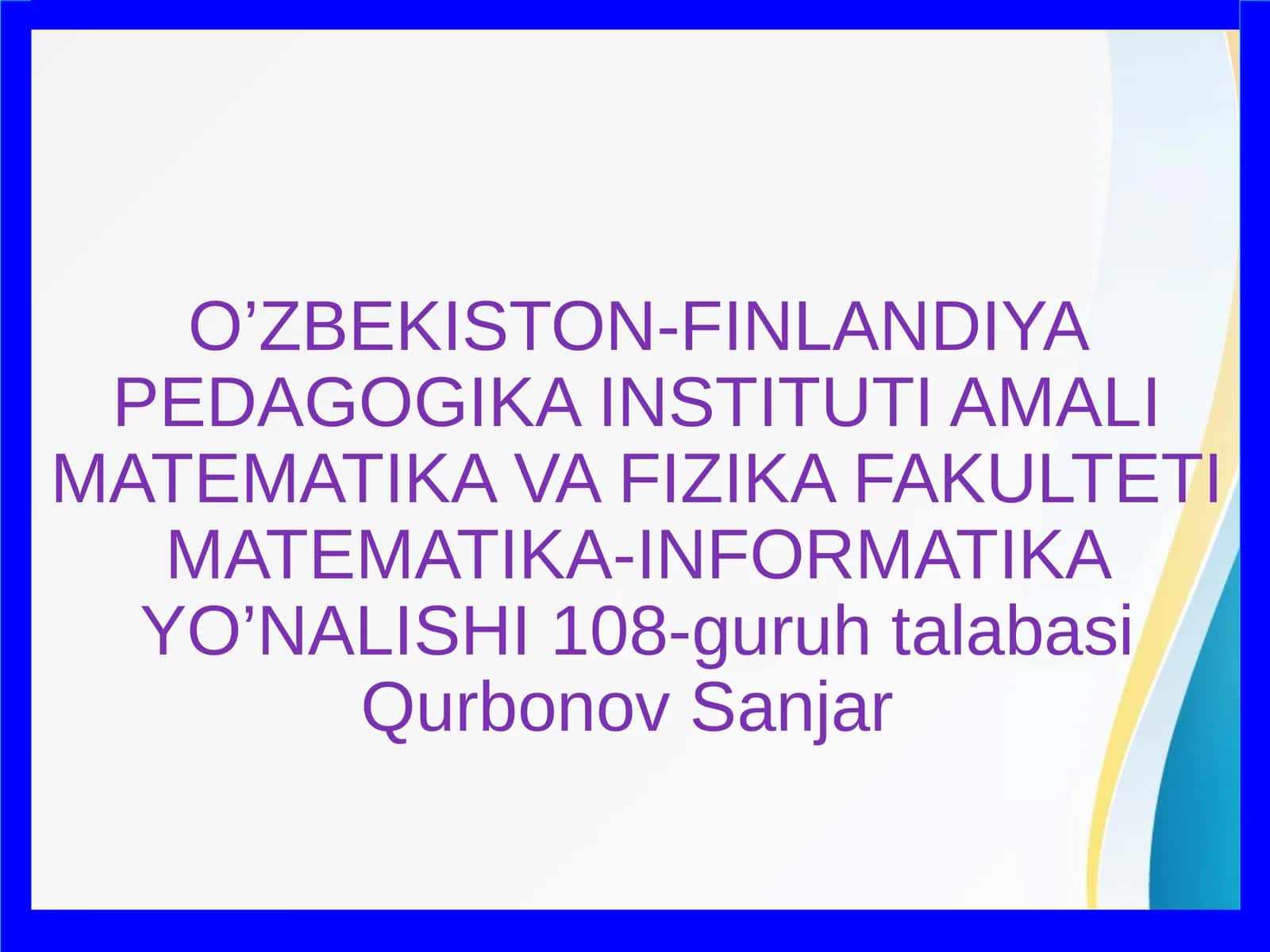 Mikroprosessor va kompyuterxotirasi 1