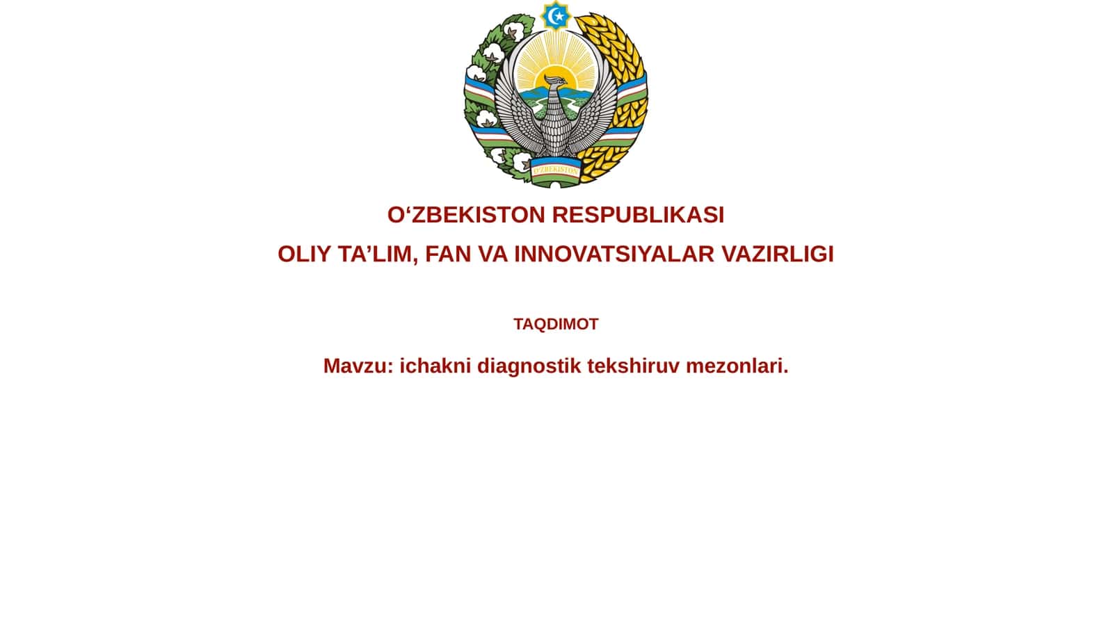 Diagnostika usullari (Laboratoriya va Instrumental tekshiruvlar) 1