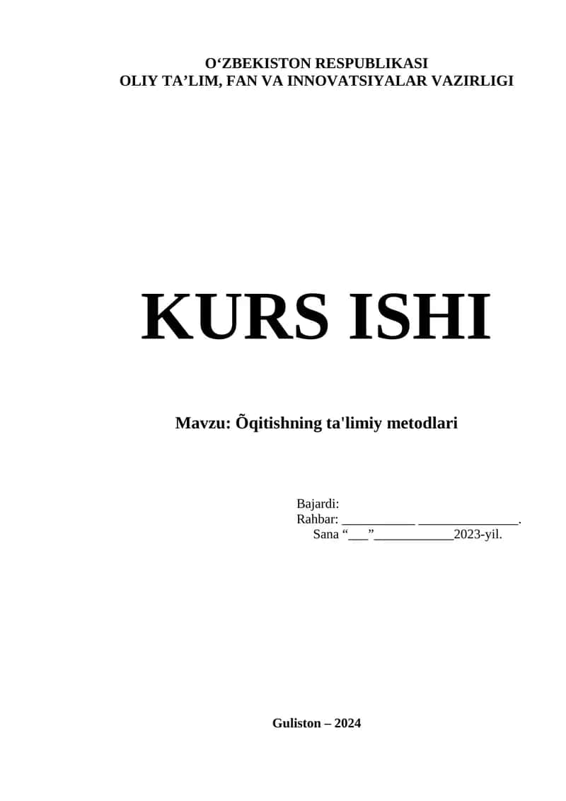 Õqitishning ta'limiy metodlari 1