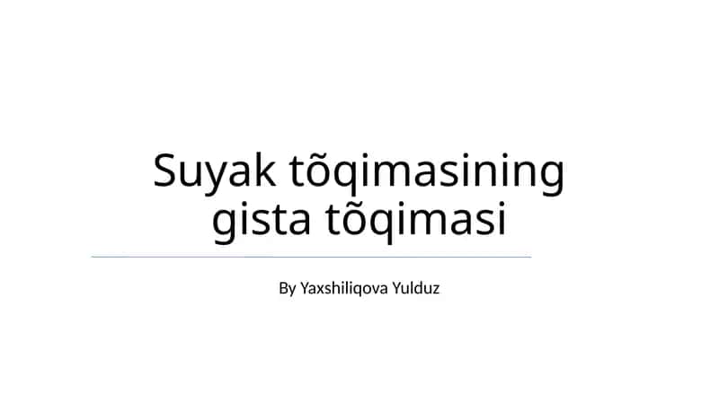 Suyak tõqimasi 1