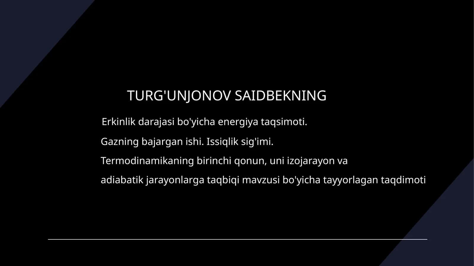 Erkinlik darajasi bo'yicha energiya taqsimoti 1