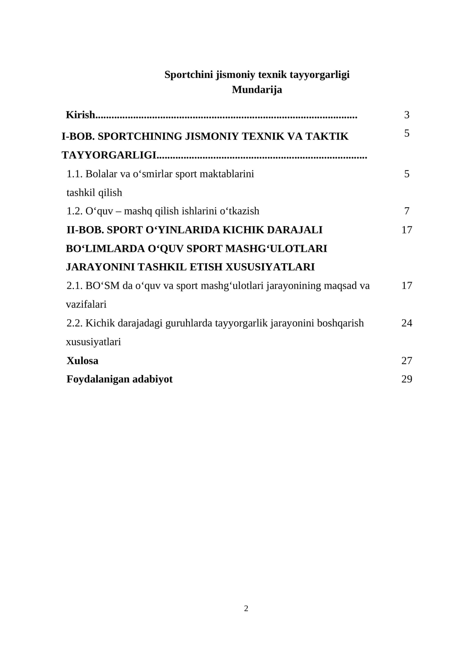 SPORTCHINING JISMONIY TEXNIK TAYYORGARLIGI 1
