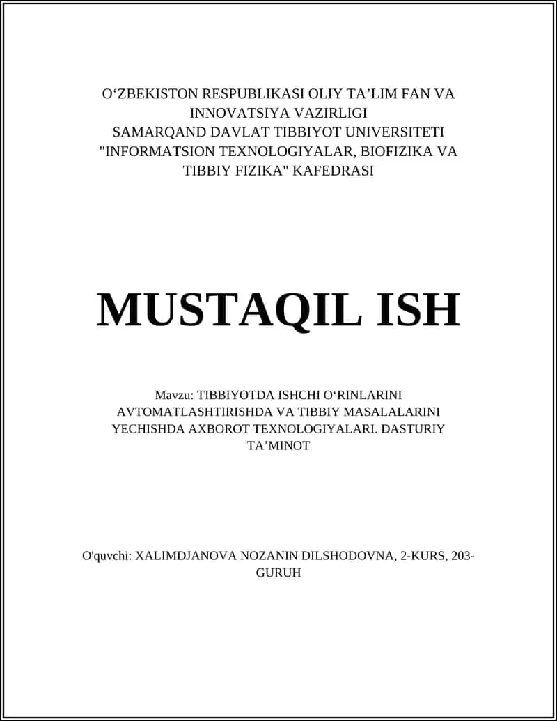 Elektron sogʻliqni saqlash yozuvlari (ESY) tizimlari 1