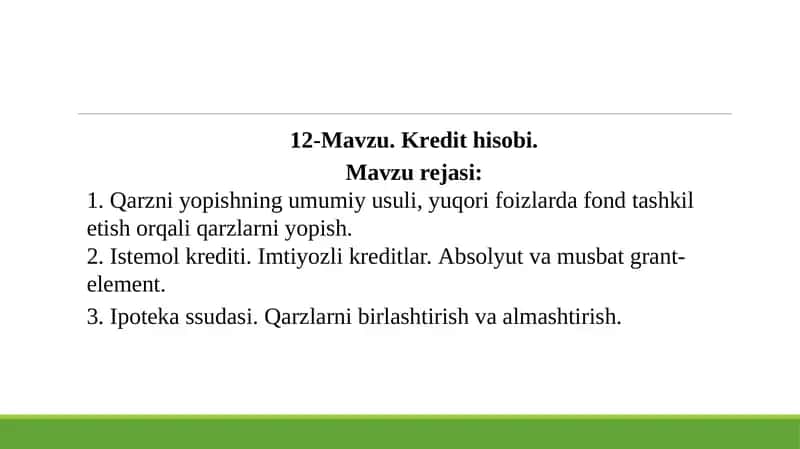 Krеdit hisobi 1