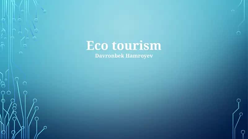 Eco tourism 1