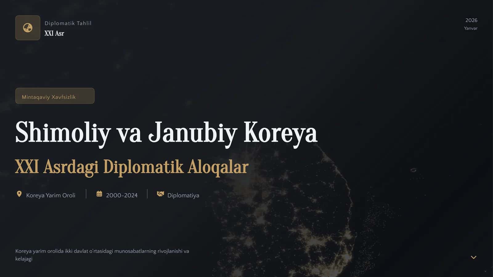XXI asrda Shimoliy va Janubiy Koreya diplamatik munosabatlari 1
