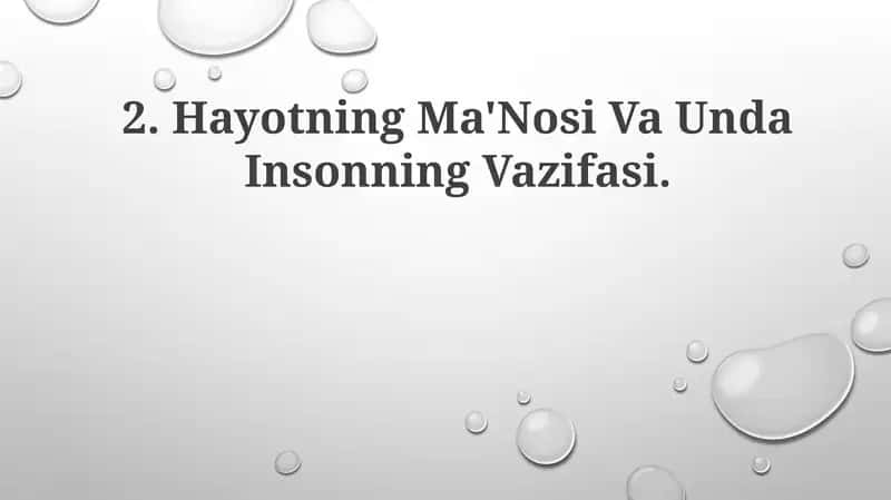 Hayotning Ma'Nosi Va Unda Insonning Vazifasi 1