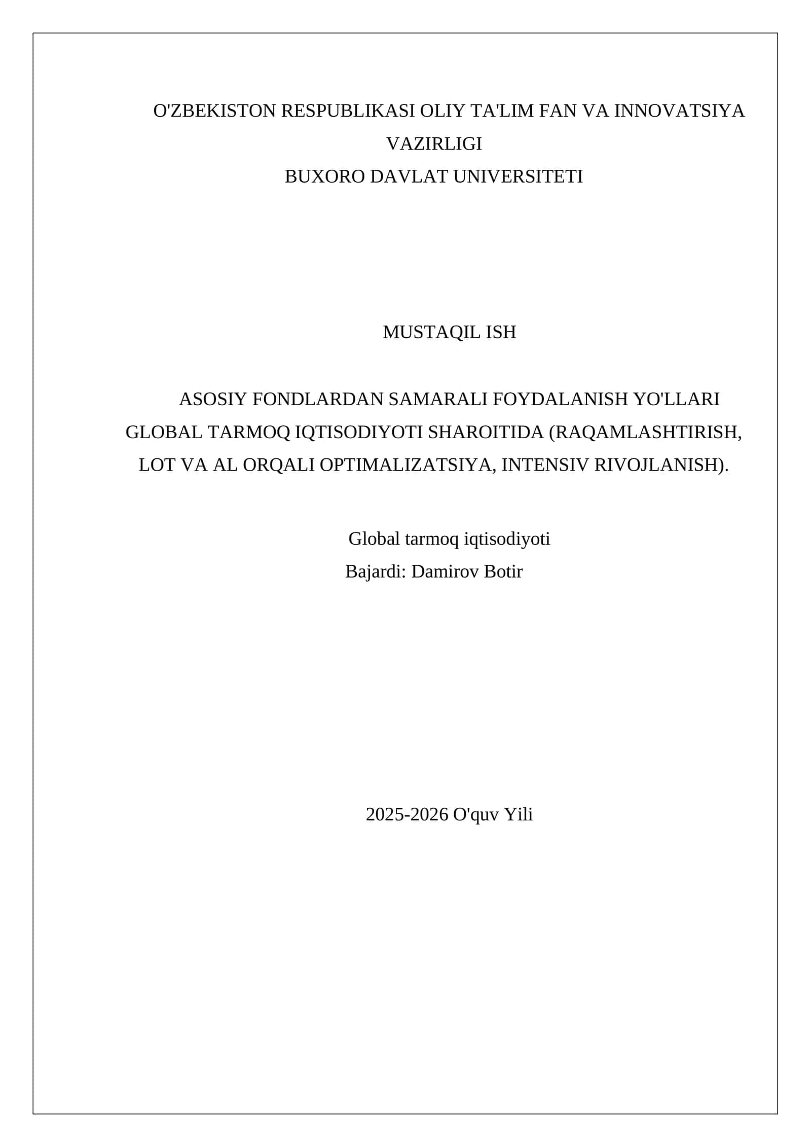 Global tarmoq iqtisodiyoti 1