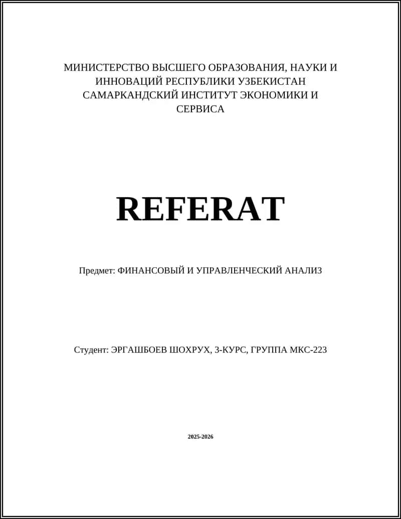 ФИНАНСОВЫЙ И УПРАВЛЕНЧЕСКИЙ АНАЛИЗ 1