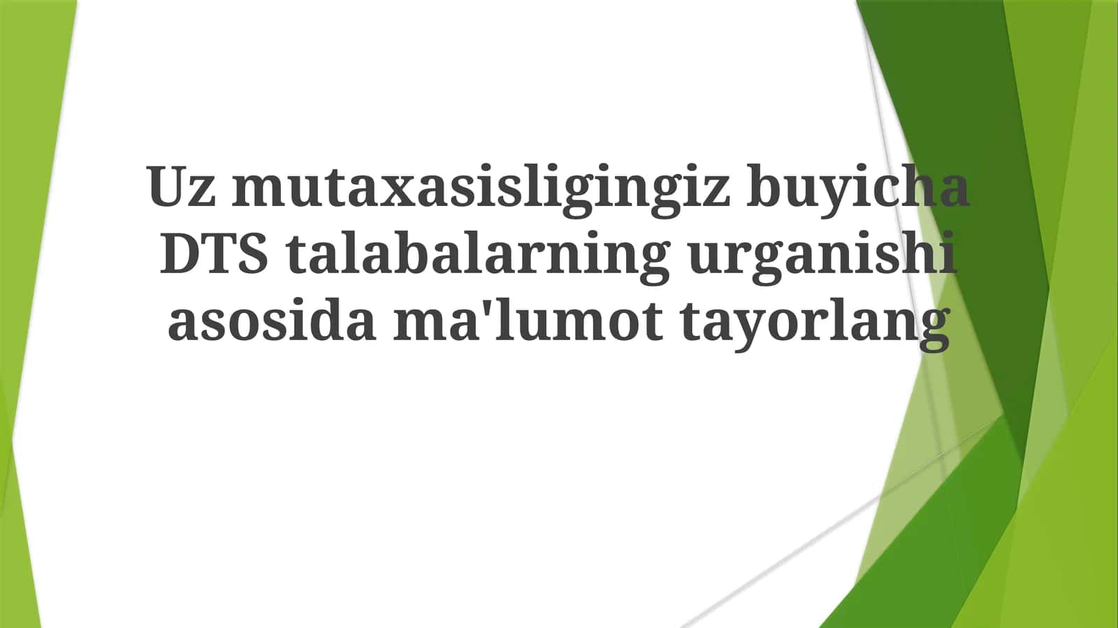 DTS Ta'limi Metodologiyasi 1