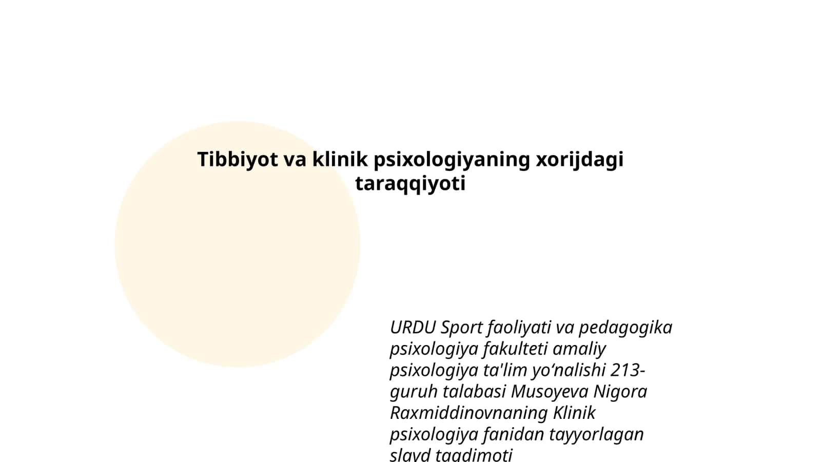 Klinik psixologiya fanidan tayyorlagan slayd taqdimoti 1