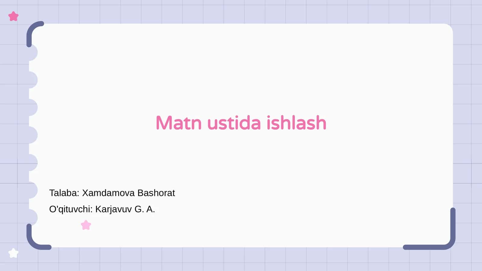 Matn ustida ishlash 1