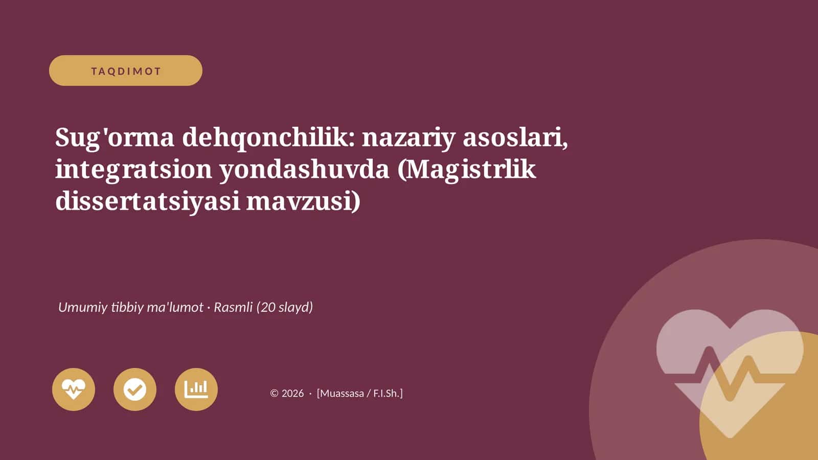 Sug'orma dehqonchilik: nazariy asoslari, integratsion yondashuvda 1