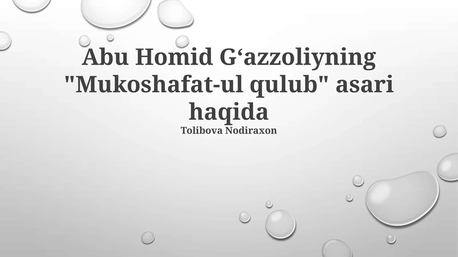 "Qalblarning Ochilishi" 1