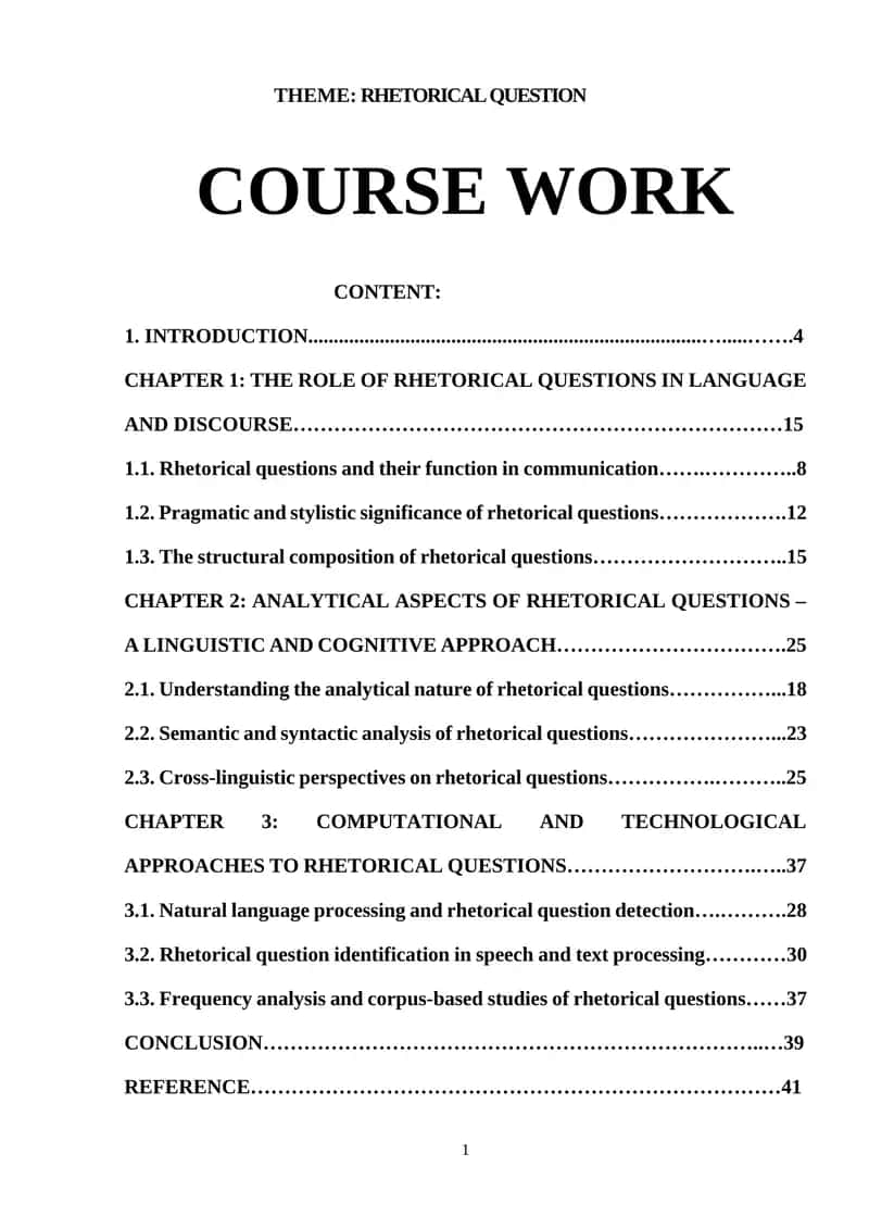 COURSE WORK 1