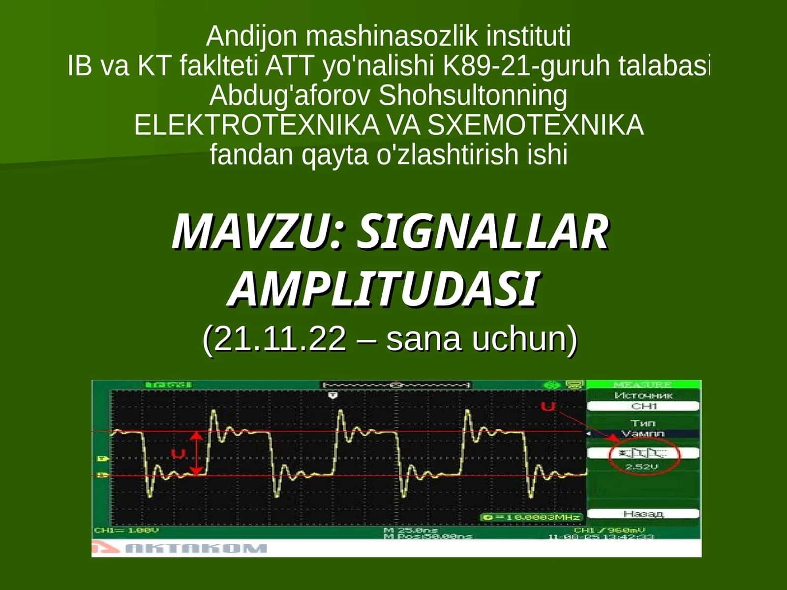 SIGNALLAR AMPLITUDASI 1