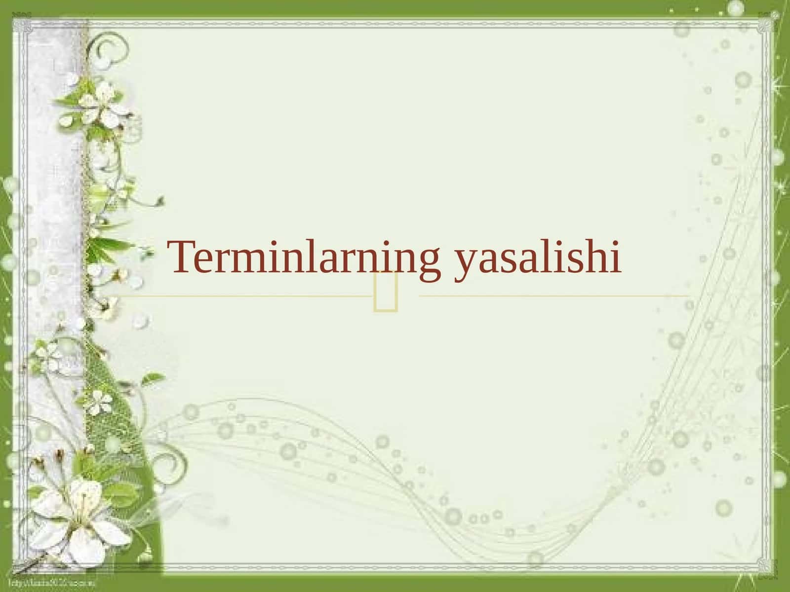 Terminlarning yasalishi 1