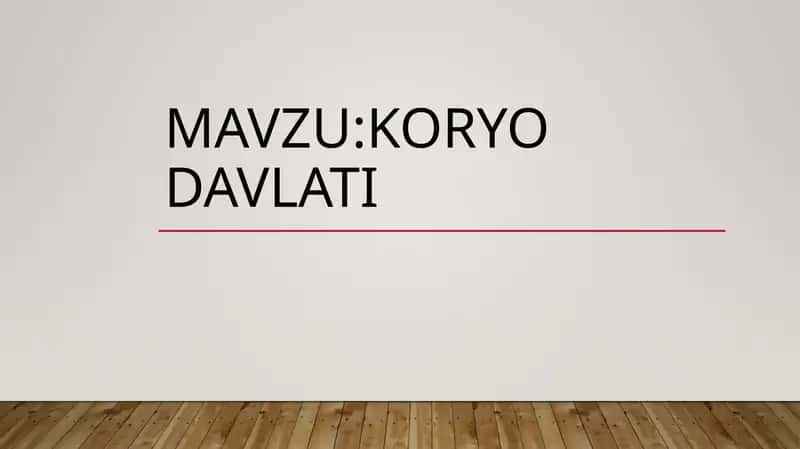Koryo Davlati 1