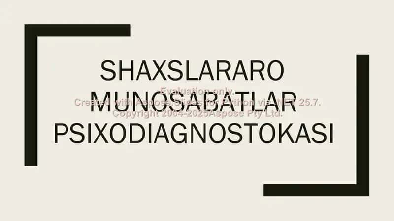 Shaxslararo munosabatlar psixodiagnostikasi 1