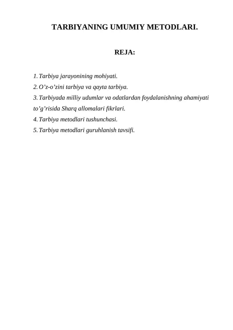 TARBIYANING UMUMIY METODLARI 1