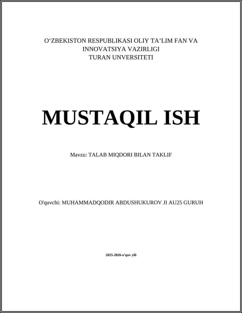 Talab Qonuni va Uning Omillari 1