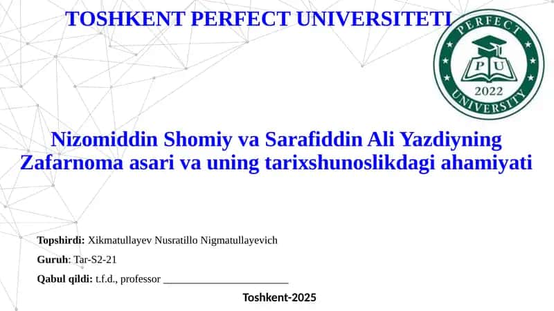 Zafarnoma asari va uning tarixshunoslikdagi ahamiyati 1