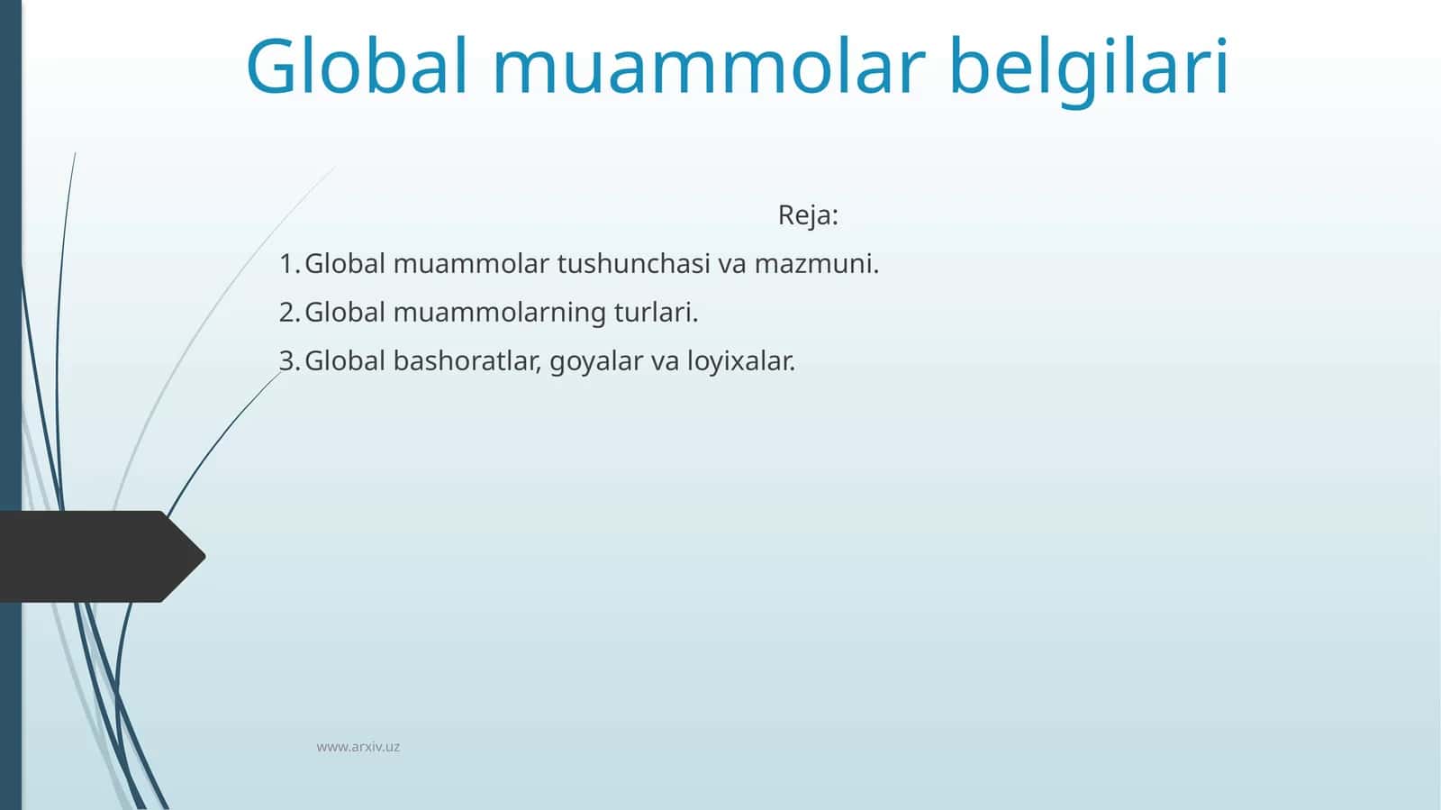 Global muammolar belgilari 1