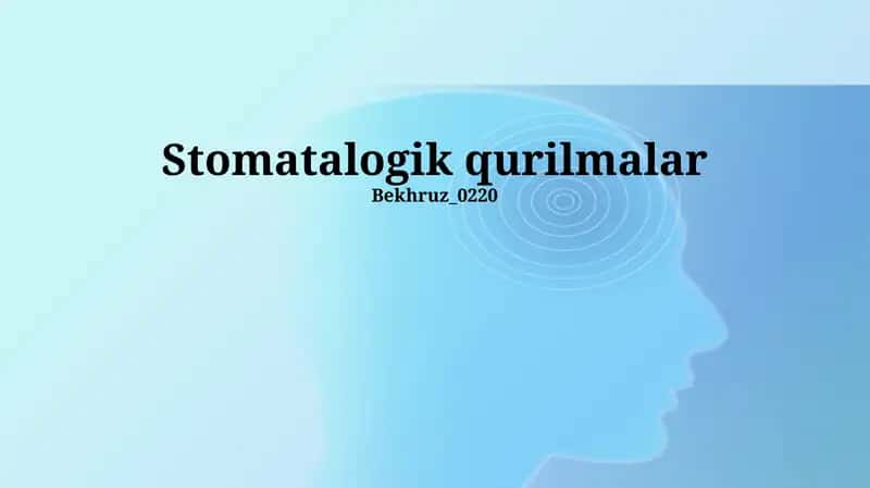 Stomatologik qurilmalar 1
