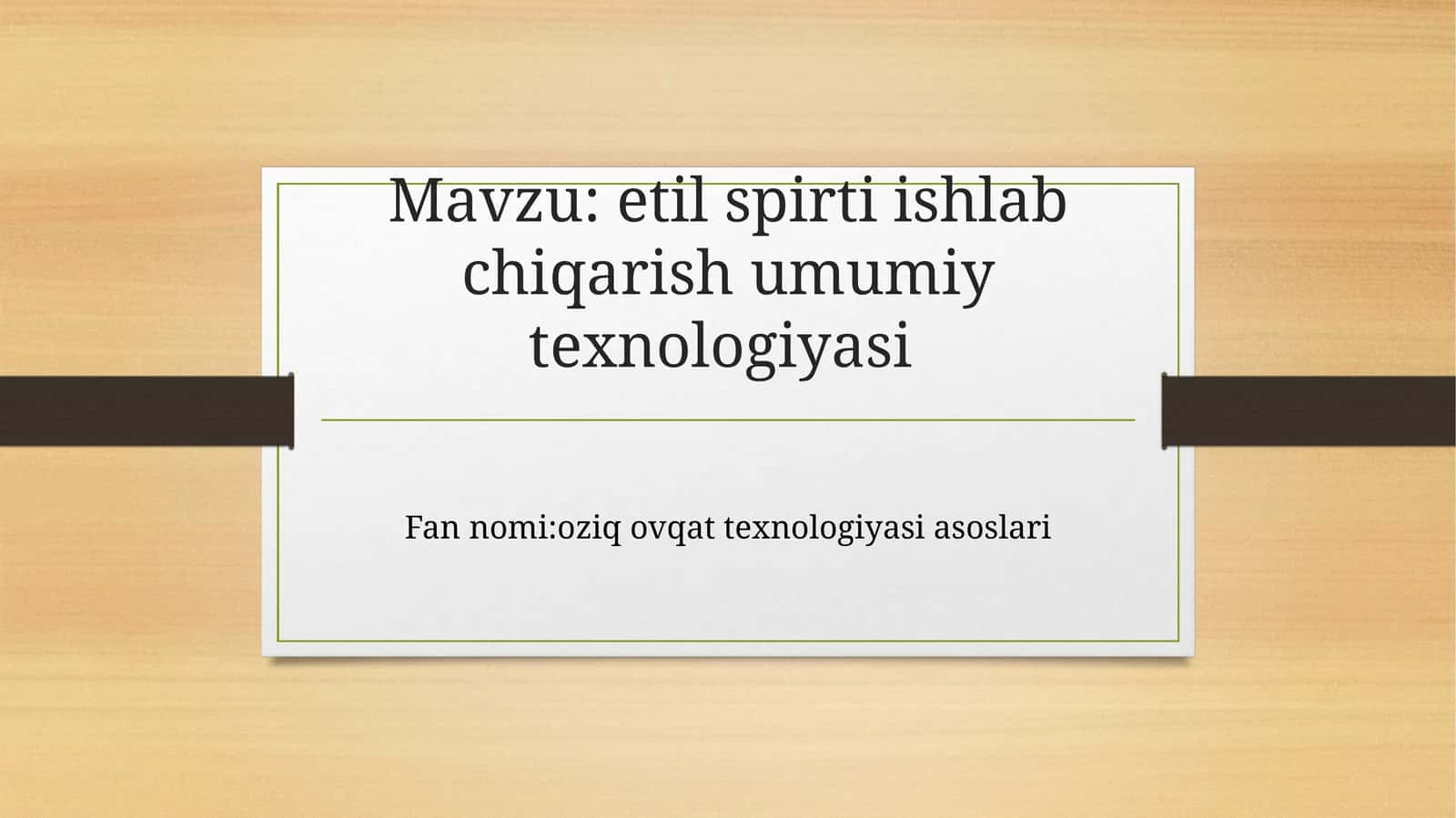 etilspirti ishlab chiqarish umumiy texnologiyasi 1
