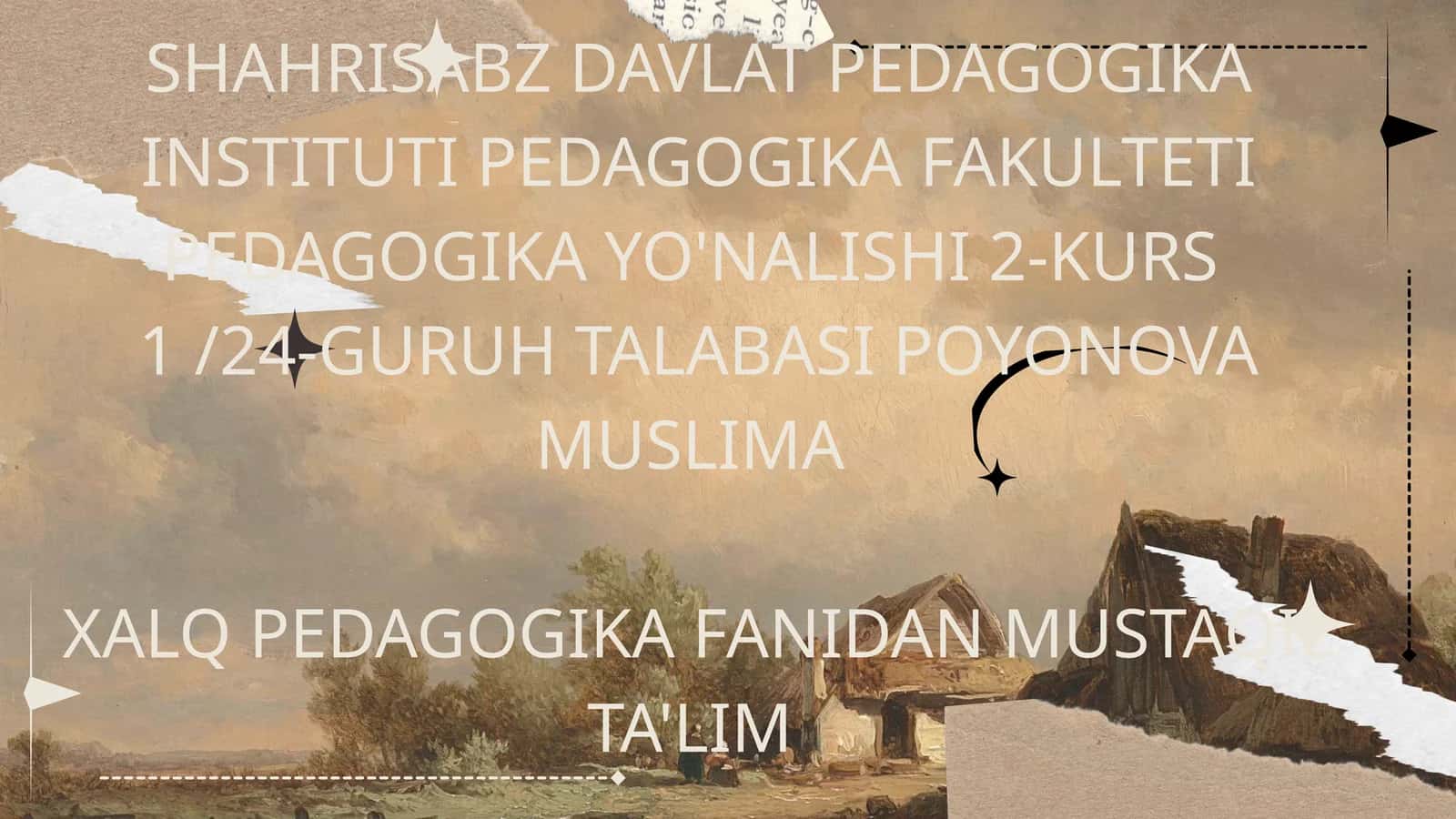 TURLIY XALQLAR PANDNOMASIDA XALQCHIL RASM - RUSIMLAR, XULQ ODOBGA OID UDUMLAR 1