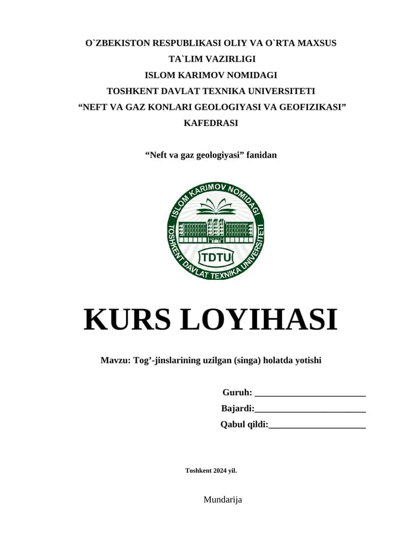 Tog’-jinslarining uzilgan (singa) holatda yotishi 1
