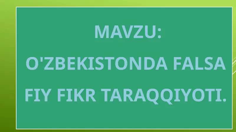 O'zbekistonda falsafiy fikr taraqqiyoti 1