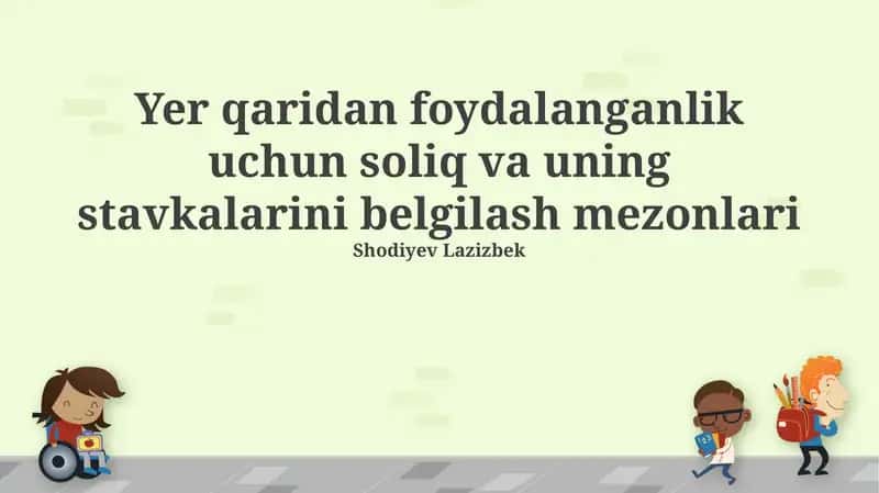 Yer osti boyliklaridan foydalanganlik uchun soliq va uning stavkalarini belgilash mezonlari 1