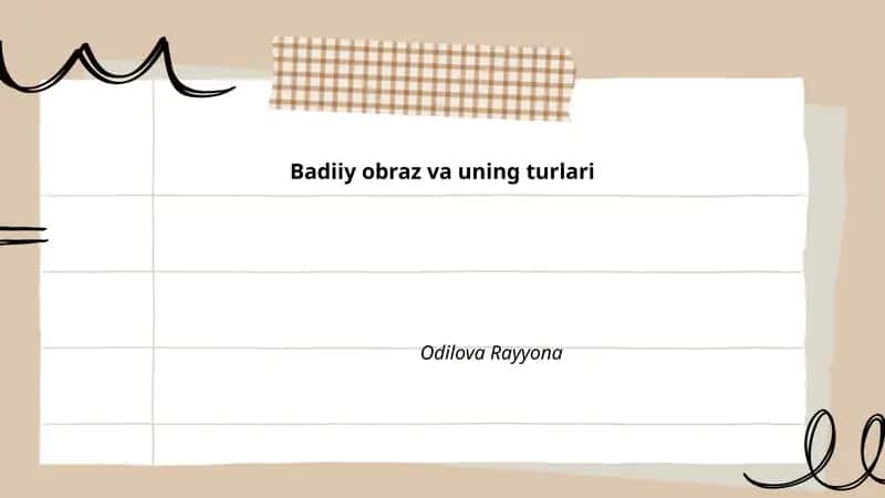 Badiiy obraz va uning turlari 1