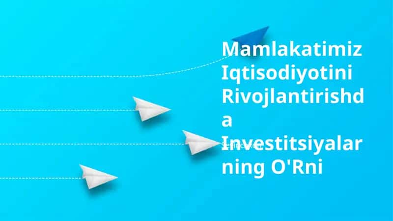 Mamlakatimiz Iqtisodiyotini Rivojlantirishda Investitsiyalarning O'Rni 1