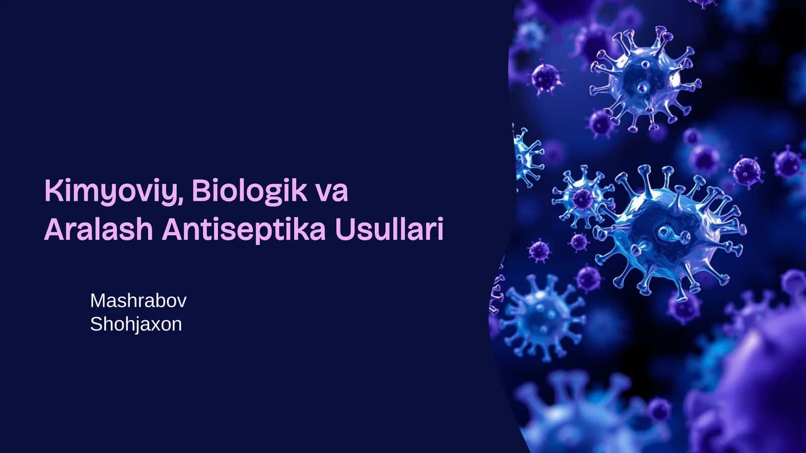 Kimyoviy, Biologik va Aralash Antiseptika Usullari 1