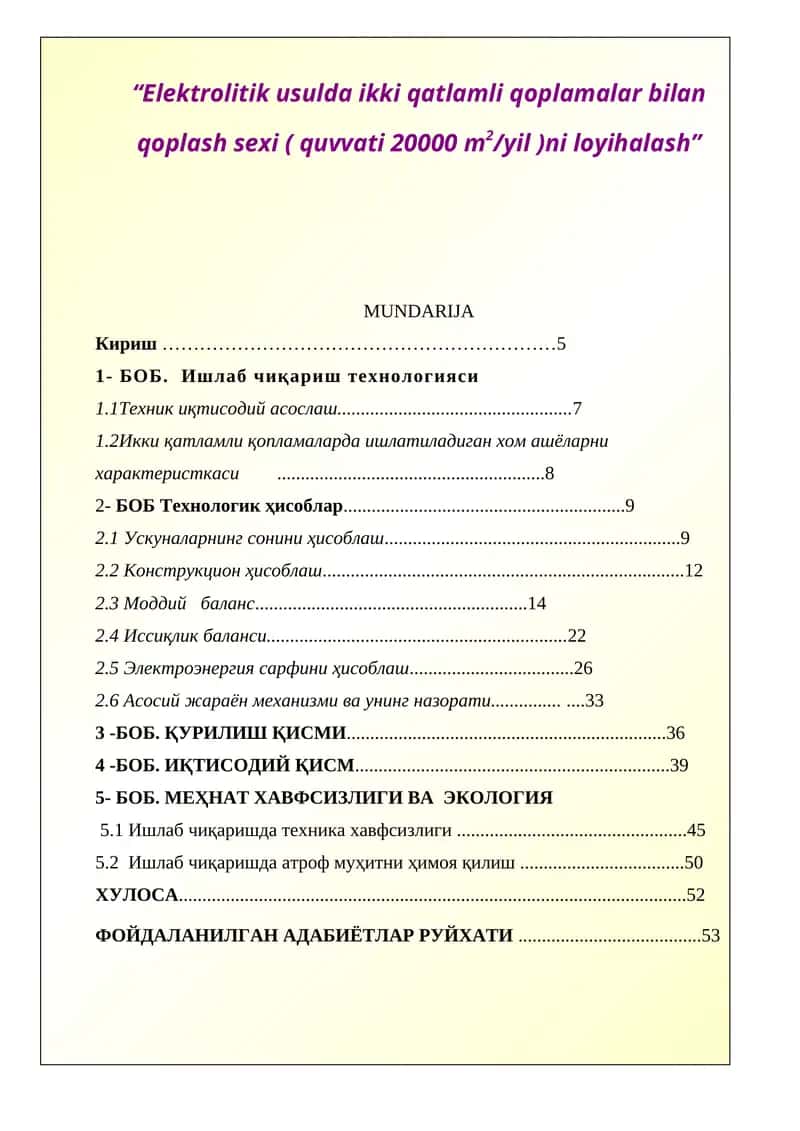 Elektrolitik usulda ikki qatlamli qoplamalar 1