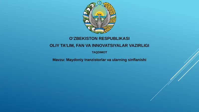 Maydoniy tranzistorlar va ularning inflanishi 1