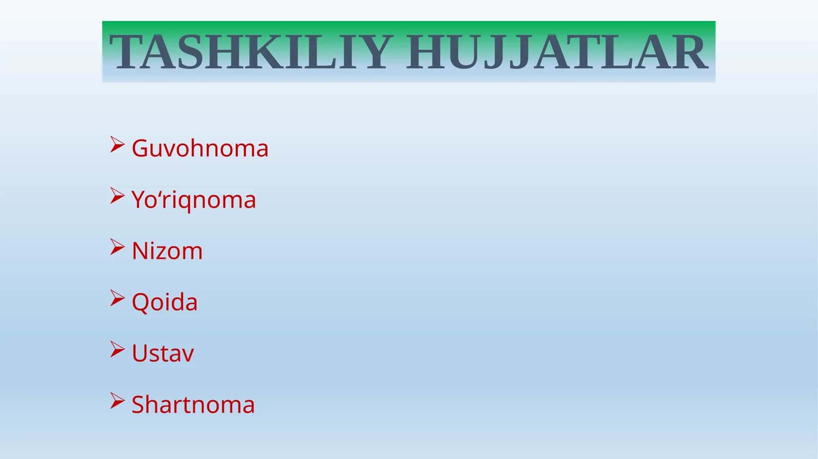 TASHKILIY HUJJATLAR 1