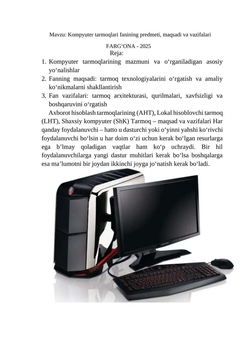 Kompyuter tarmoqlari 1
