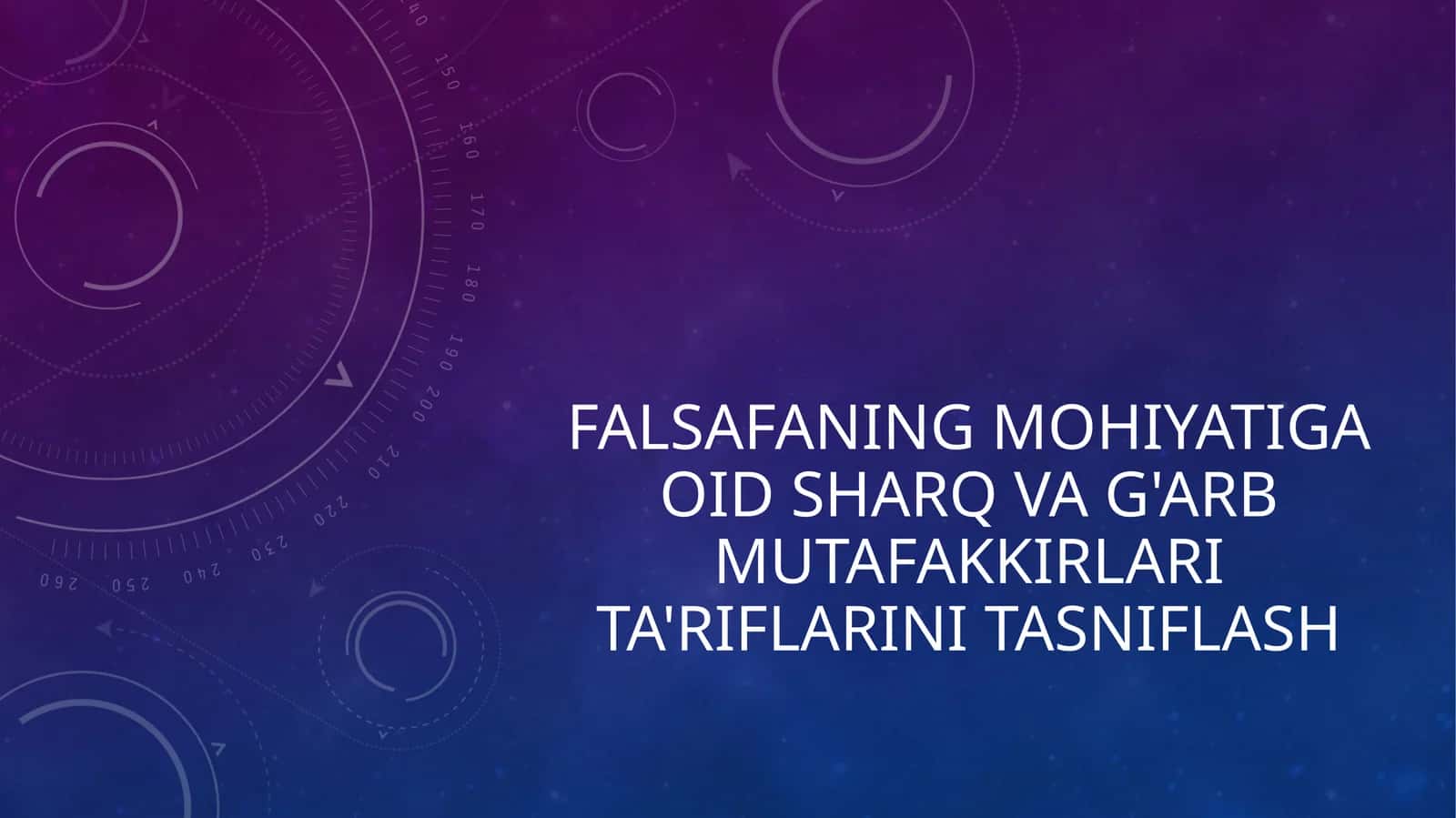 Falsafaning mohiyatiga oid Sharq va G'arb mutafakkirlari ta'riflarini tasniflash 1